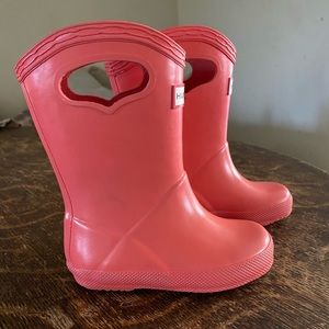 Toddler hunter boots pink coral size 5